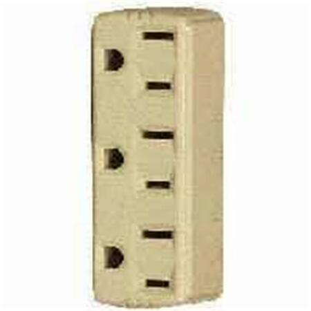EATON WIRING DEVICES 1147V-BOX 3 Outlet 3 Wire Ground Adapter - Ivory 4859468